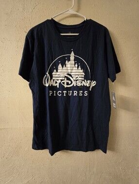 Disney Navy Blue Walt Disney Pictures Logo Short Sleeve Tee